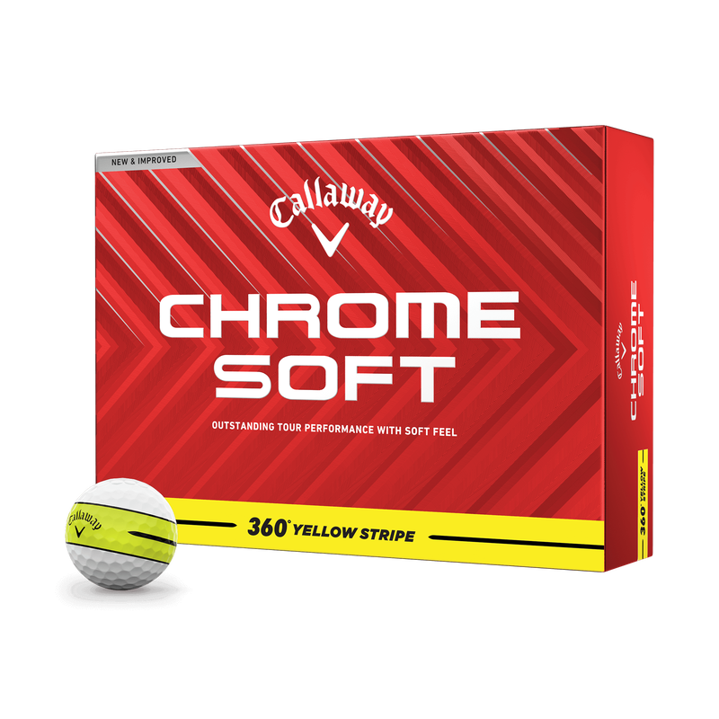 Chrome Soft 360 Yellow Stripe Golf Balls - View 1