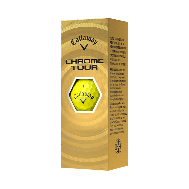 Chrome Tour Yellow Golf Balls - View 6