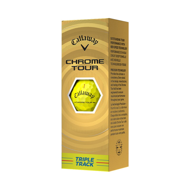 Chrome Tour Triple Track Yellow 2 Dozen Golf Balls - View 6