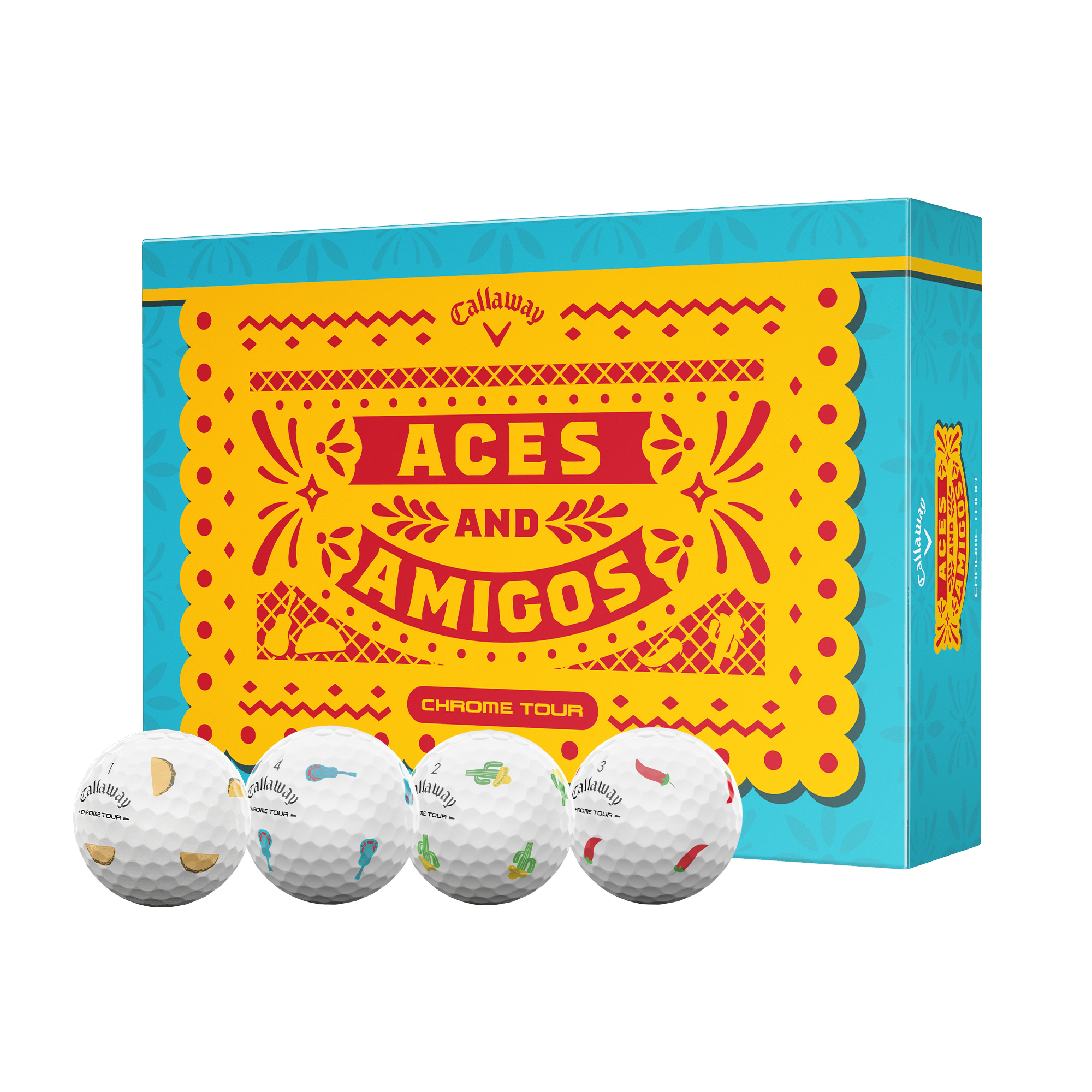 Chrome Tour Aces and Amigos Golf Balls