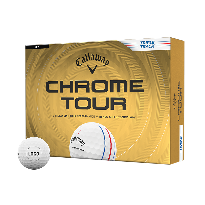 Chrome Tour Triple Track Custom Logo Golf Balls - View 1
