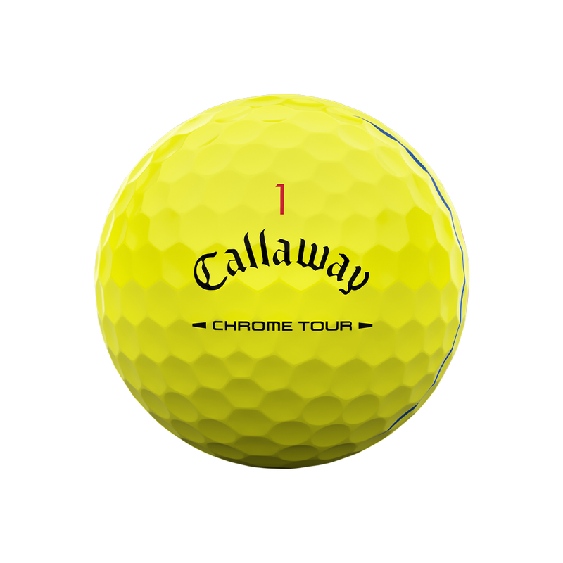 Chrome Tour Triple Track Yellow Custom Logo Golf Balls - View 4