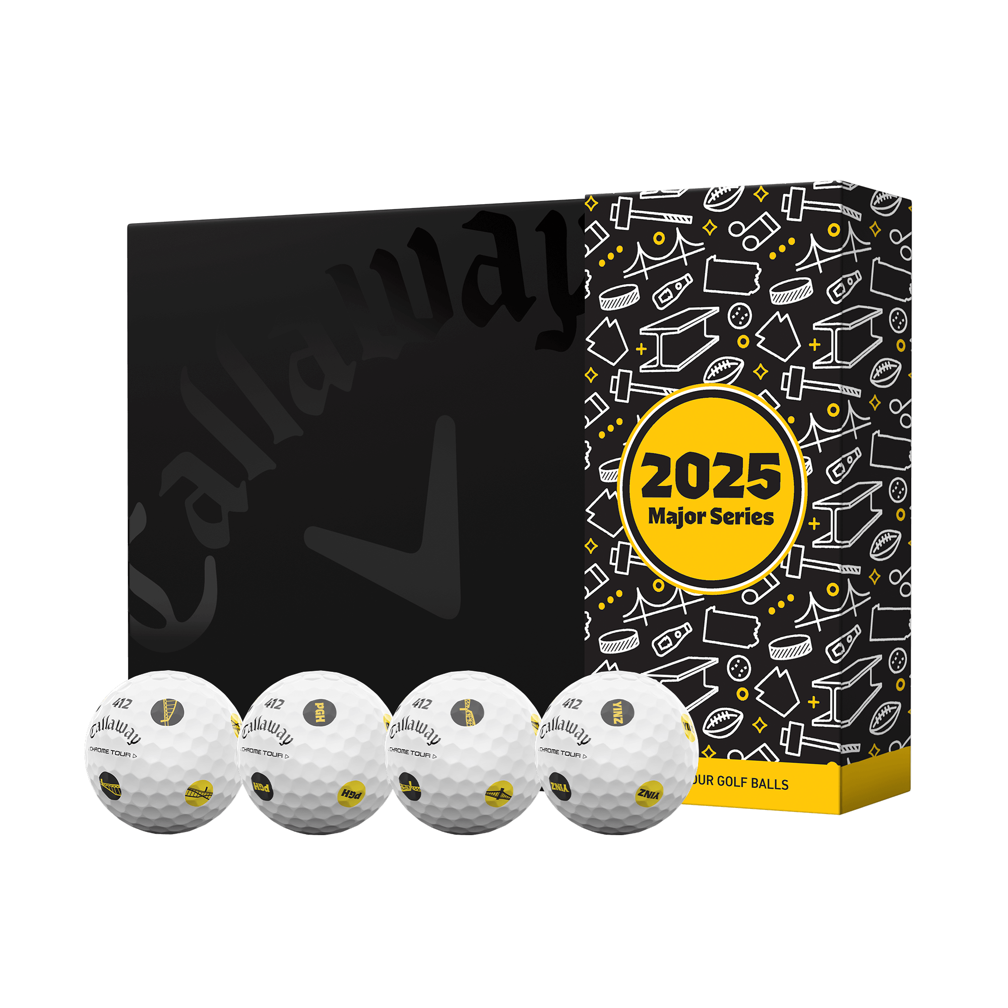 Callaway 2025 Majors Series ゴルフボール Chrome Tour Major Series: Pittsburgh Golf Balls