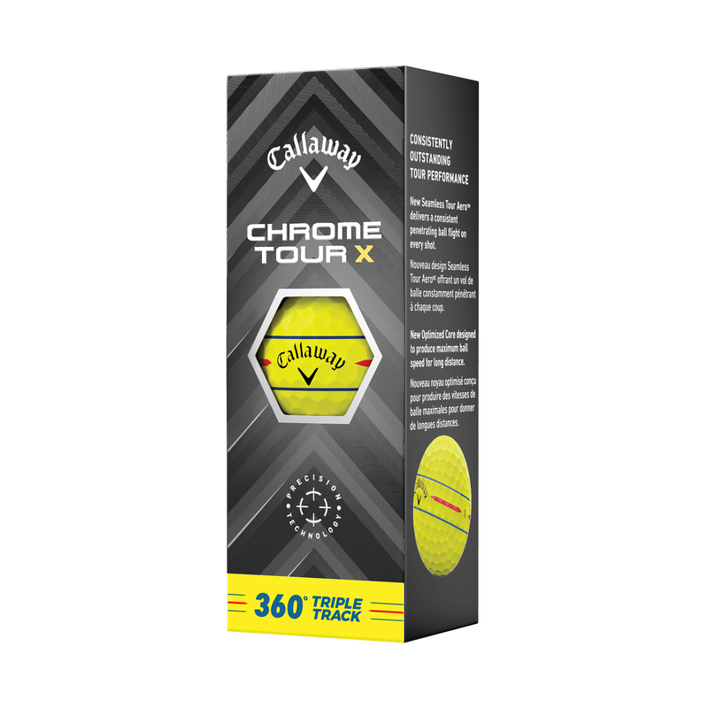Chrome Tour X 360 Triple Track Yellow '24 Golf Balls - View 4