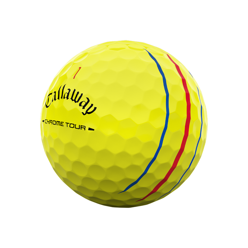 Chrome Tour Triple Track Yellow Custom Logo Golf Balls - View 3