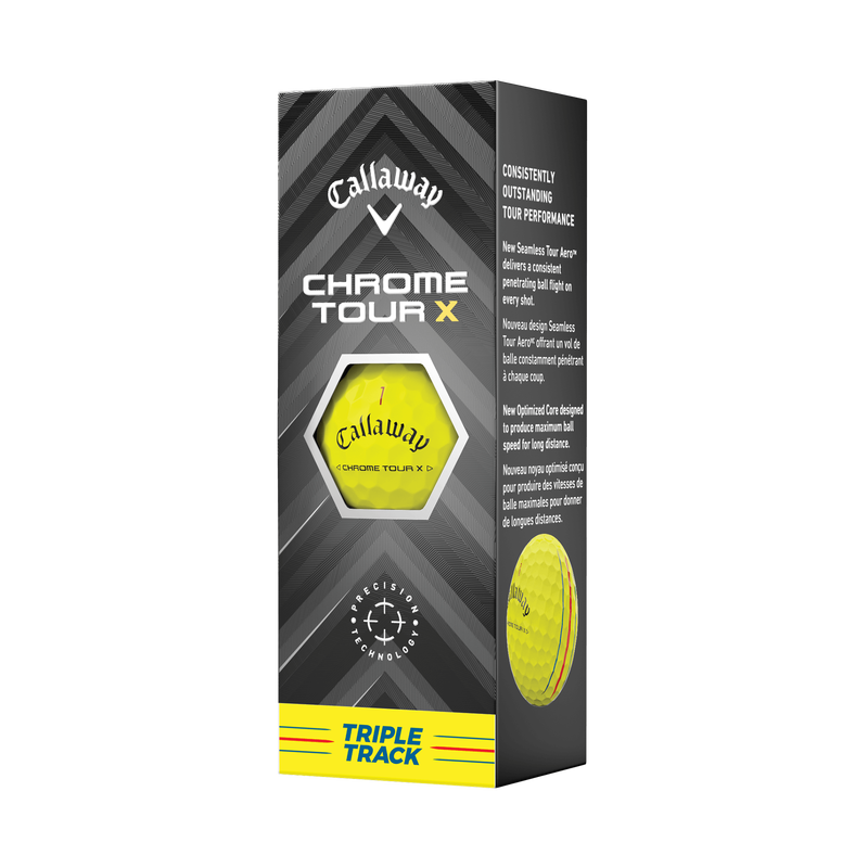 Chrome Tour X Triple Track Yellow '24 Golf Balls - View 4